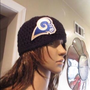 LA Rams beanie hat. Hand made
